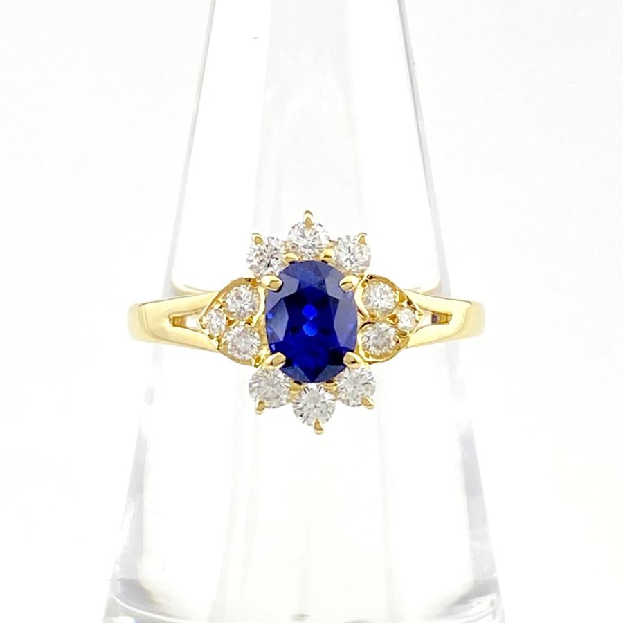 MIKIMOTO ミキモト サファイア デザインリング YG イエローゴールド  