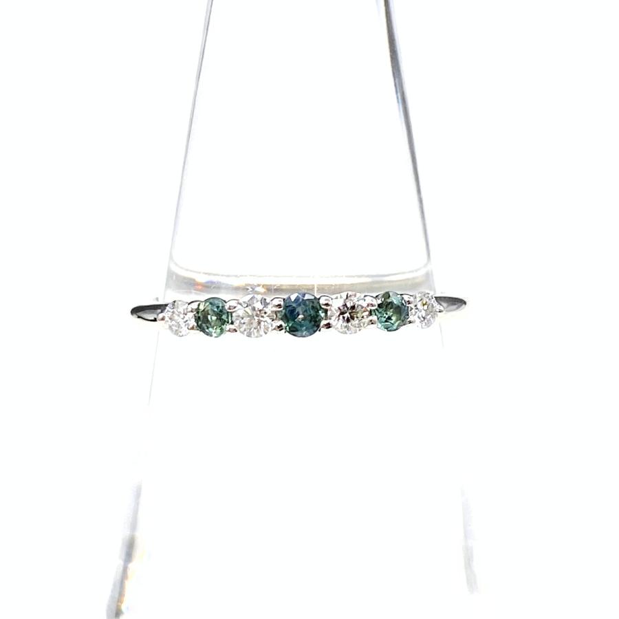 1869 アレキサンドライトダイヤリングK18WGホワイトゴールド14号  