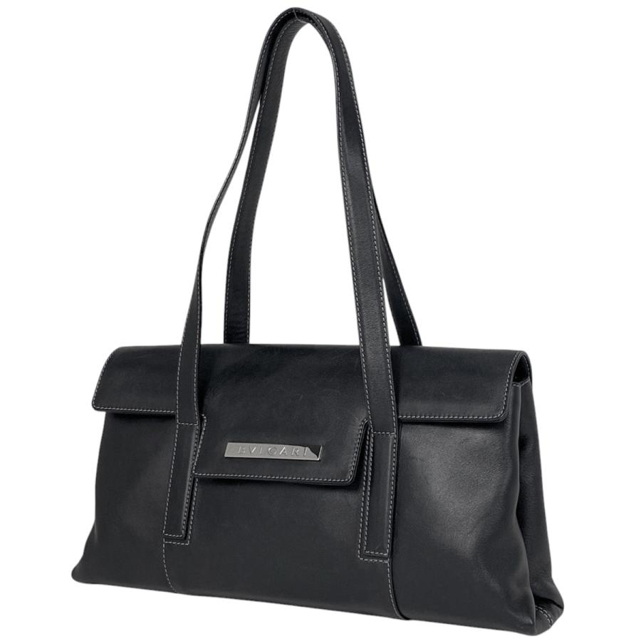 BVLGARI ブルガリ ロゴ ショルダーバッグ 肩掛け ハンドバッグ レザー  