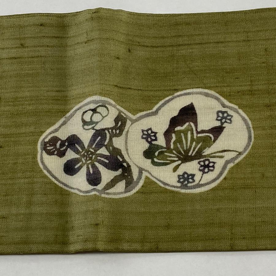 【中古品☆正絹】美品！夏用！紬生地！織り刺繍！名古屋帯 楽天市場】【新古品】 夏物 名古屋帯 紬 手織り 正絹 九寸 酒井