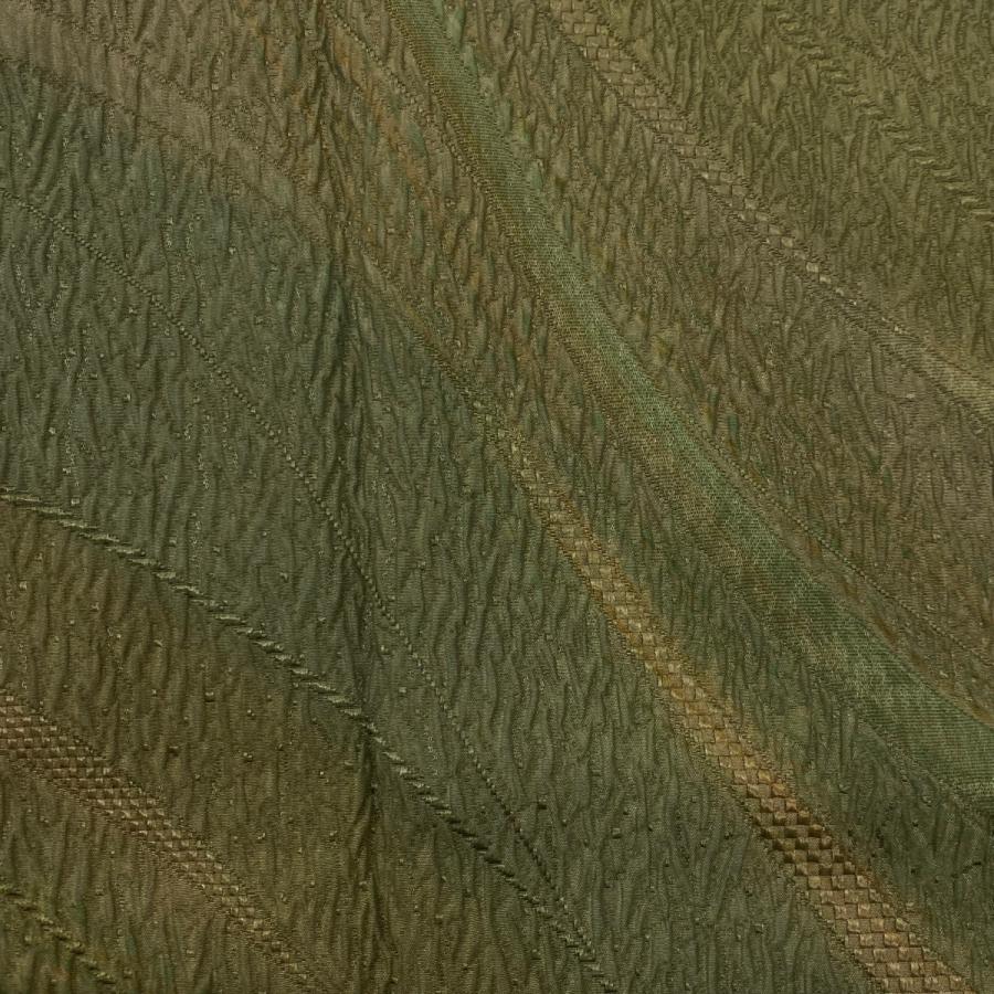 道中着 身丈95cm 裄丈66.5cm M 和装コート 幾何学 灰緑 正絹 名品 中古  