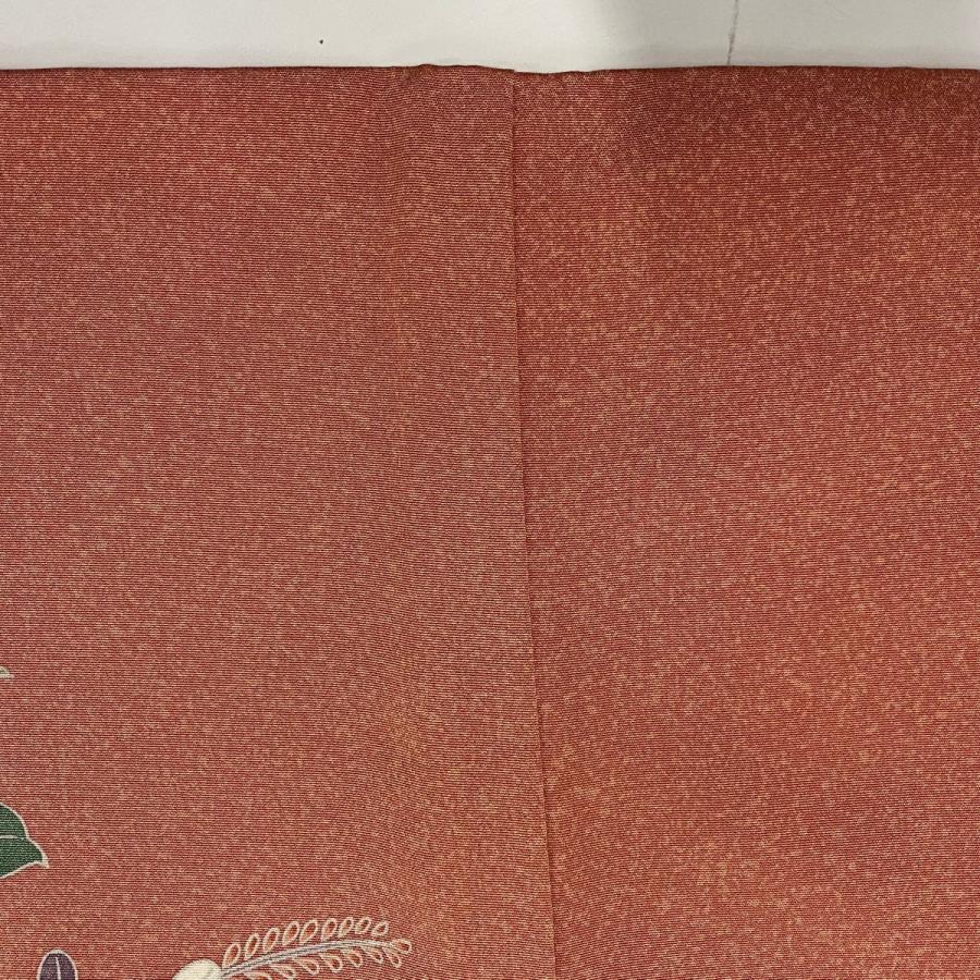 色無地 美品 名品 身丈159.5cm 裄丈65cm 正絹 【中古】 色無地 身丈159.5cm 裄丈64.5cm M 袷 地紋 からし色 正絹 秀品 一つ紋