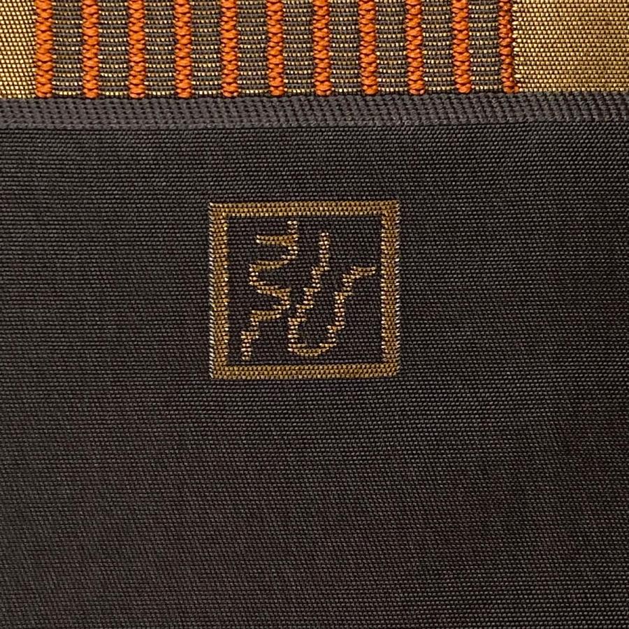 名古屋帯 美品 名品 桝屋高尾 落款あり 変わり市松 幾何学模様 箔 