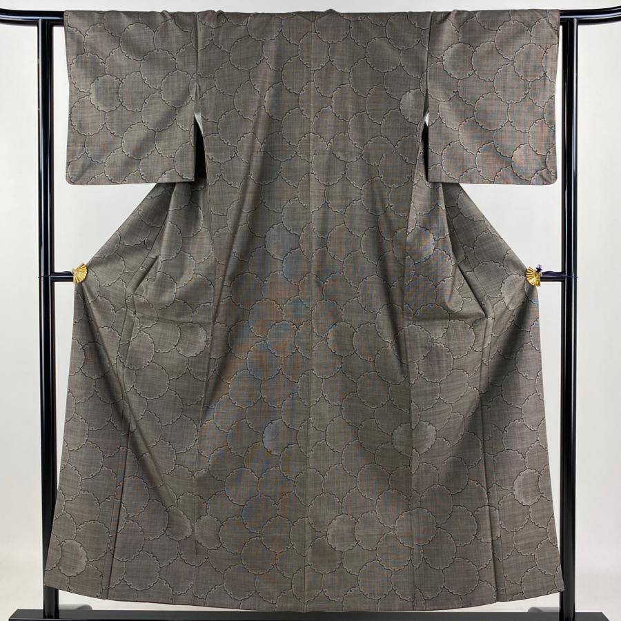 ブランド登録なし 大島紬 身丈154.5cm 裄丈62cm S 袷 純泥染 証紙あり  