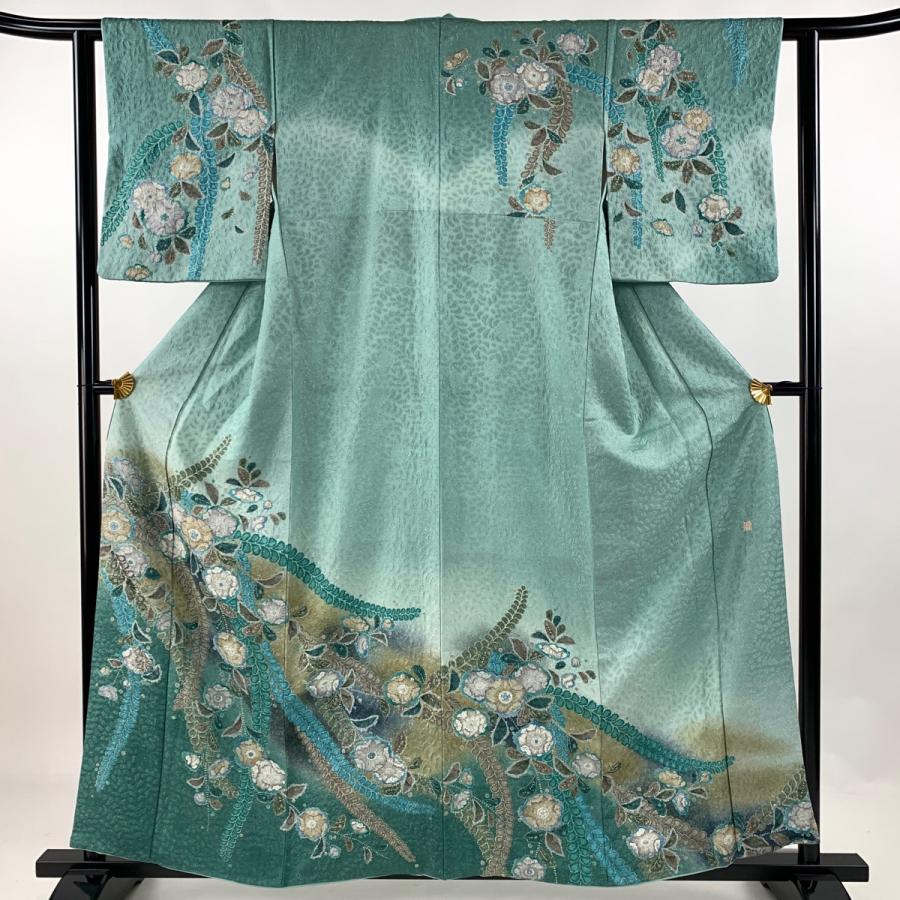 訪問着 袷 落款 辻が花柄 染め分け帯セット