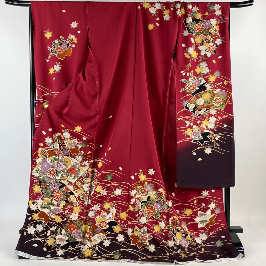 正絹中古振袖未仕立て赤