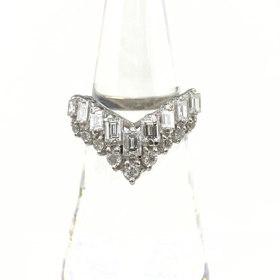 メレダイヤ デザインリング プラチナ 指輪 リング 11号 Pt900