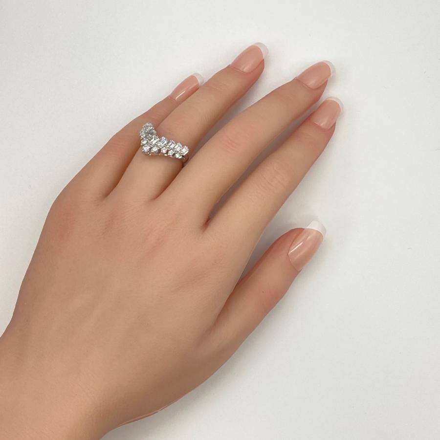 メレダイヤ デザインリング プラチナ 指輪 リング 11号 Pt900