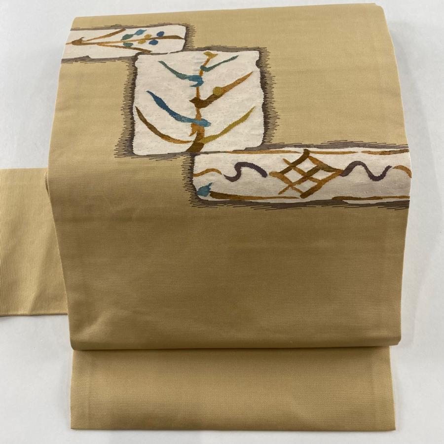 名古屋帯 美品 秀品 枝 実 薄茶色 正絹 中古 : リユースセレクト  