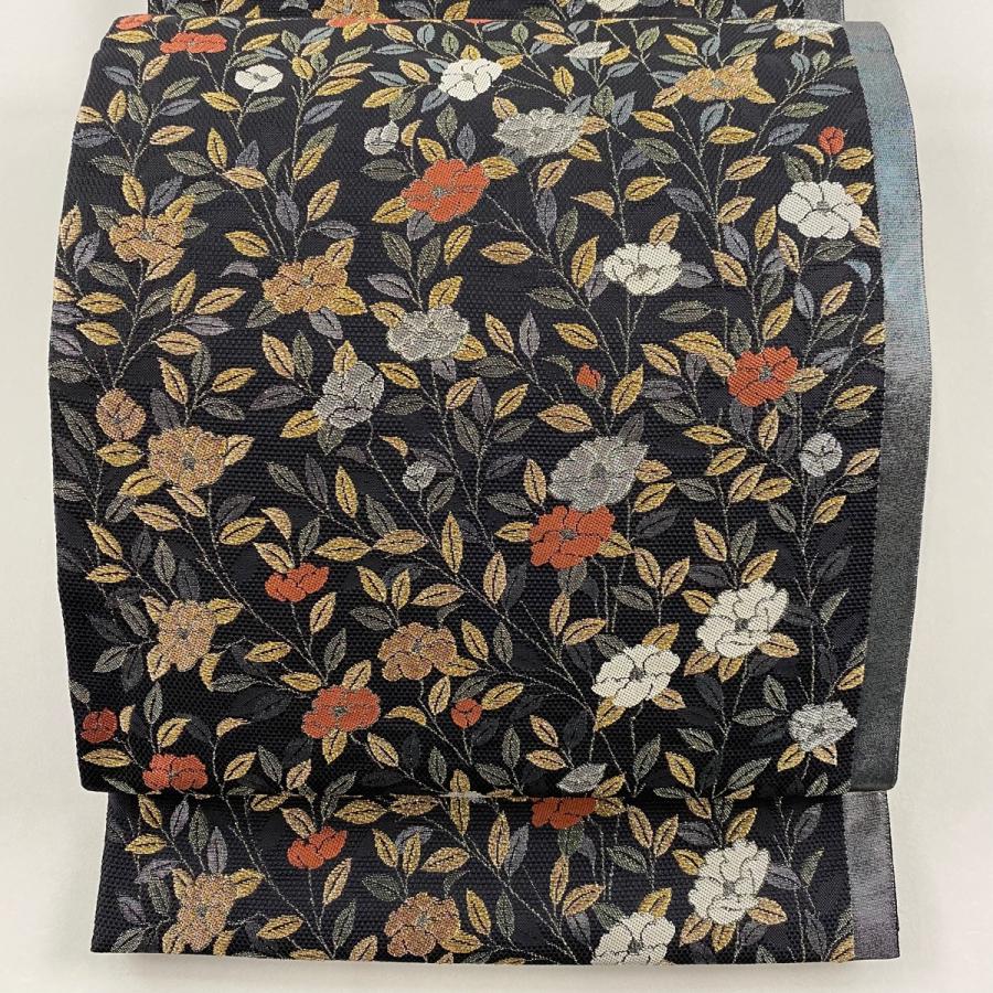  袋帯 美品 秀品 鈴乃屋 草花 金銀糸 箔 黒 六通 正絹 中古 : リユースセレクトショップバイセル Yahoo!店 - 通販 Illustration 