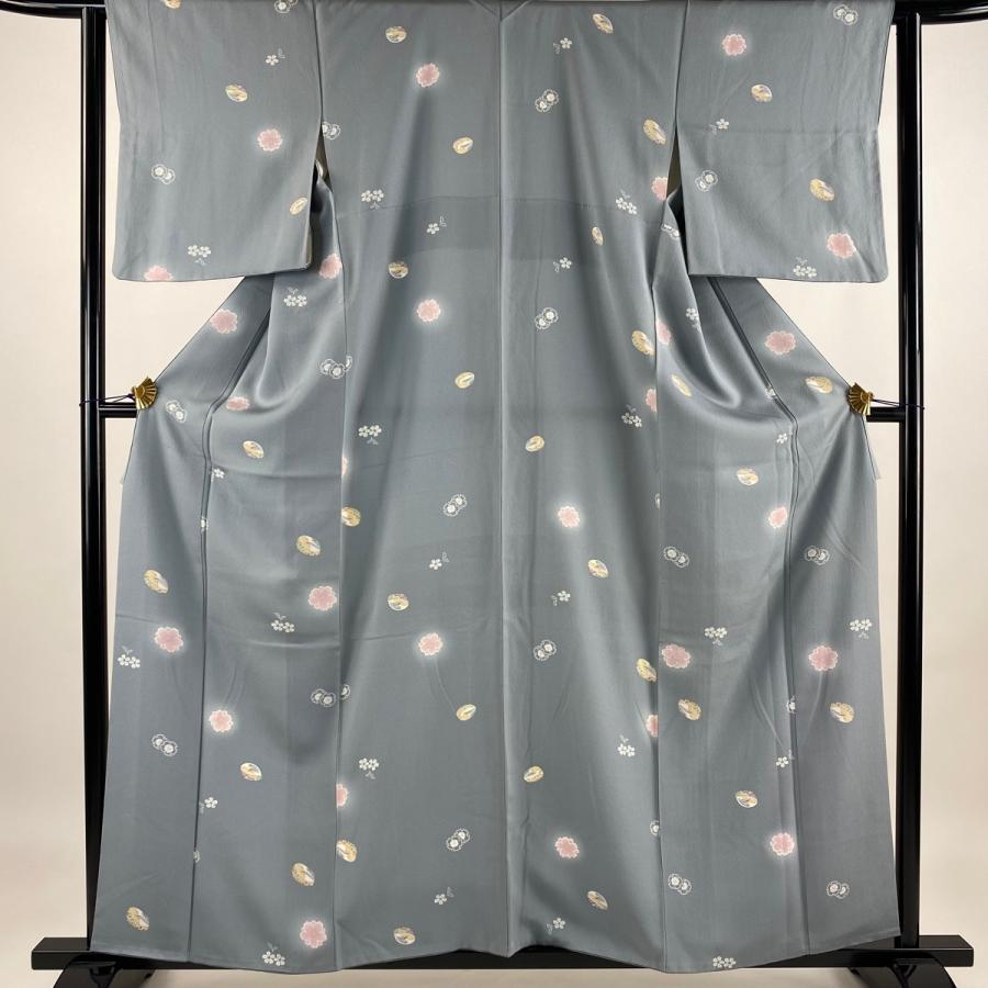 小紋 身丈164cm 裄丈66cm M 袷 こわい 袋帯セット 風景 草花 小紋 身丈164cm 裄丈66cm M 袷 こわい 袋帯セット 風景 草花
