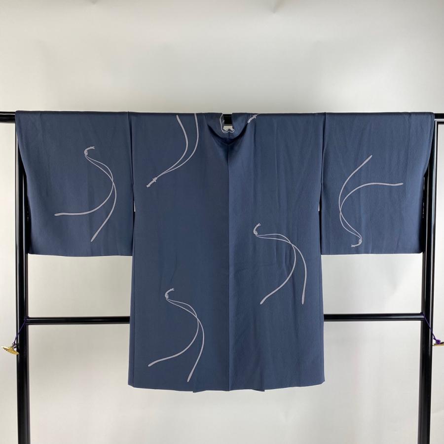 羽織 身丈88cm 裄丈66cm M うさぎ 藍色 正絹 美品 名品 中古  