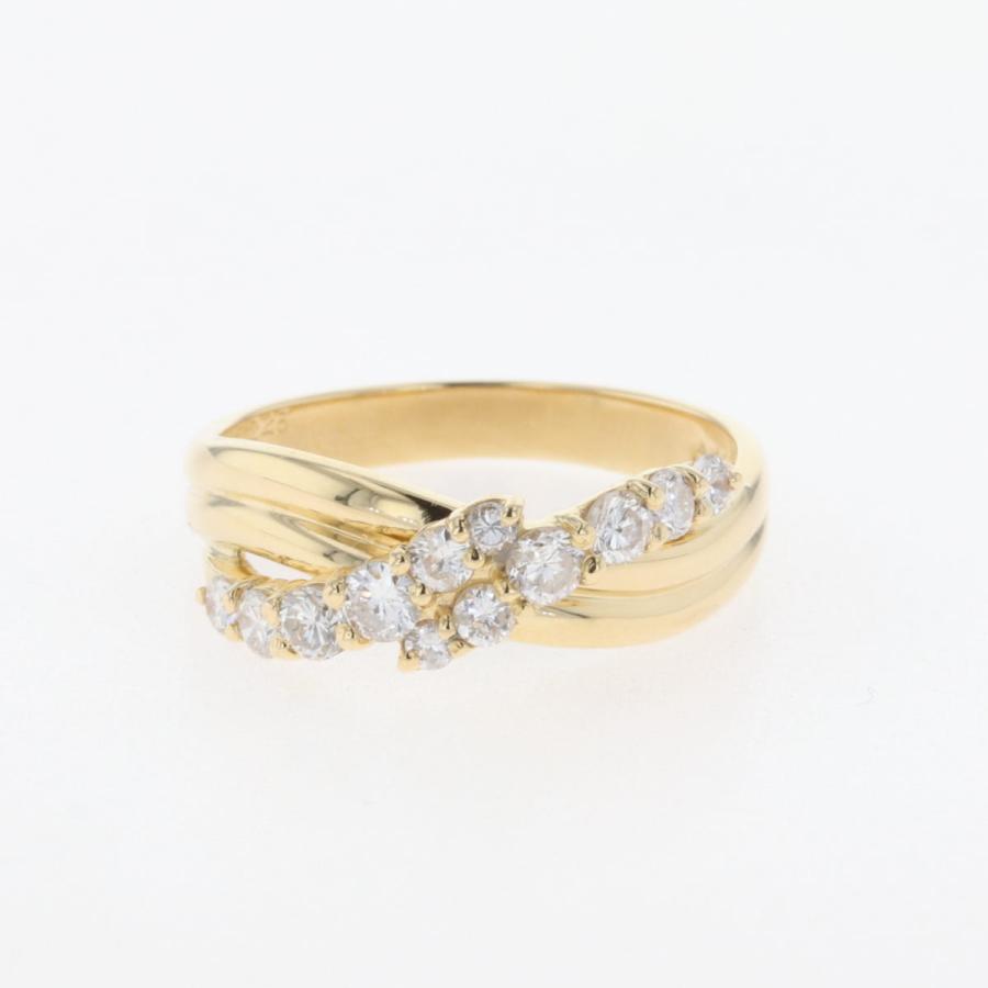 メレダイヤ デザインリング YG イエローゴールド 指輪 リング 11号 K18