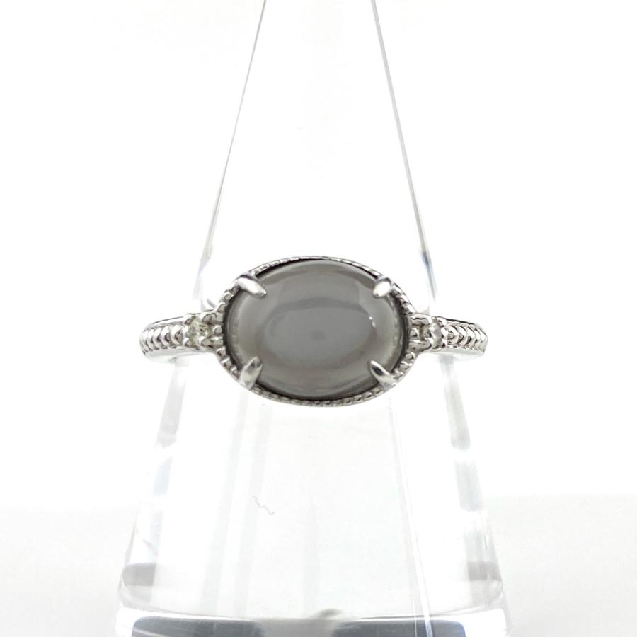 GSTV グレームーンストーン デザインリング プラチナ 指輪 メレダイヤ  