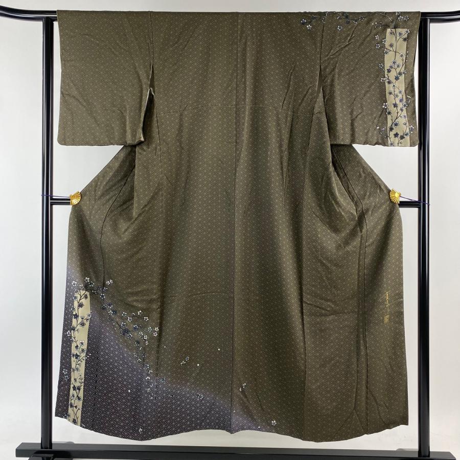 付下げ 身丈150cm 裄丈62cm S 袷 斉藤上太郎 やまと 落款あり 枝花  