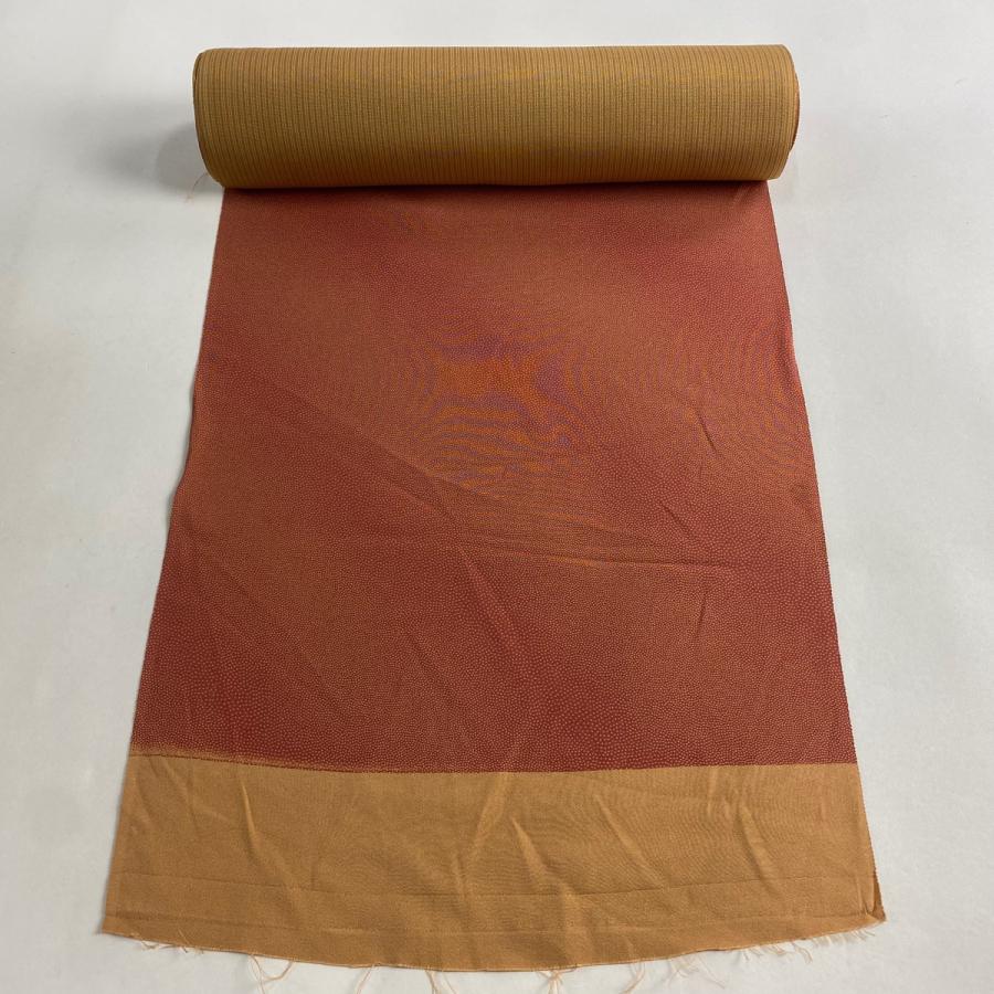 反物 秀品 小紋 幾何学 ぼかし 赤茶 正絹 中古 : 1000080046300 