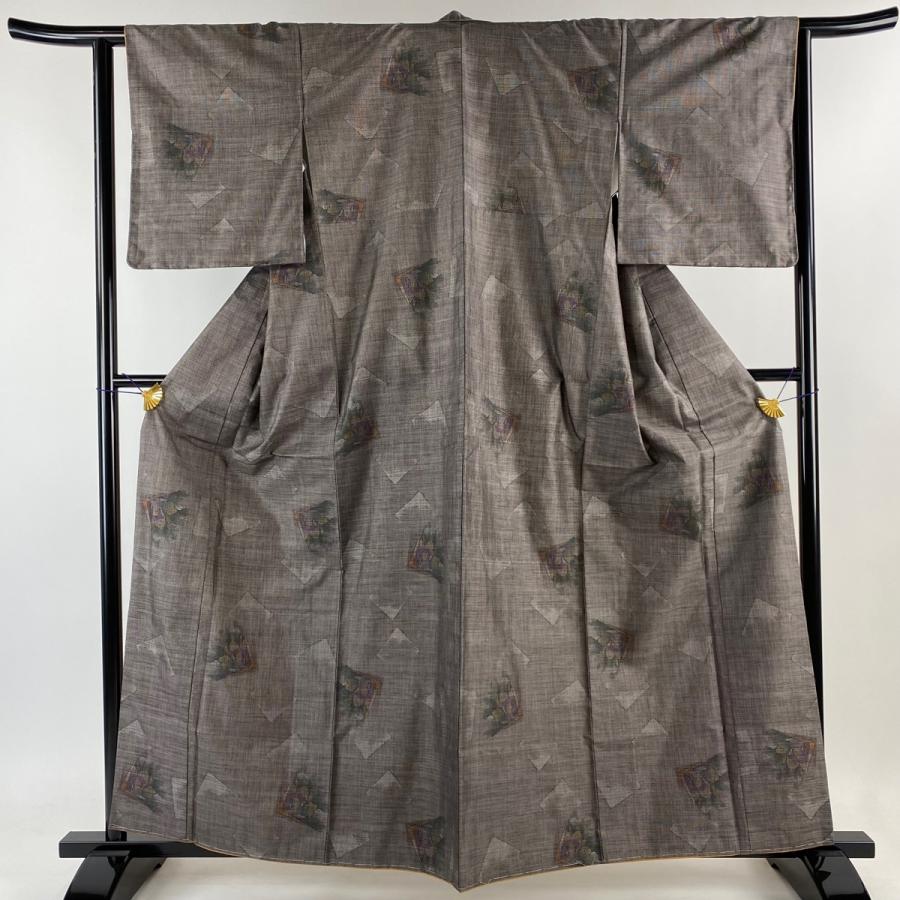 大島紬 身丈159.5cm 裄丈63.5cm S 袷 草木泥染 名匠たかし 証紙あり  