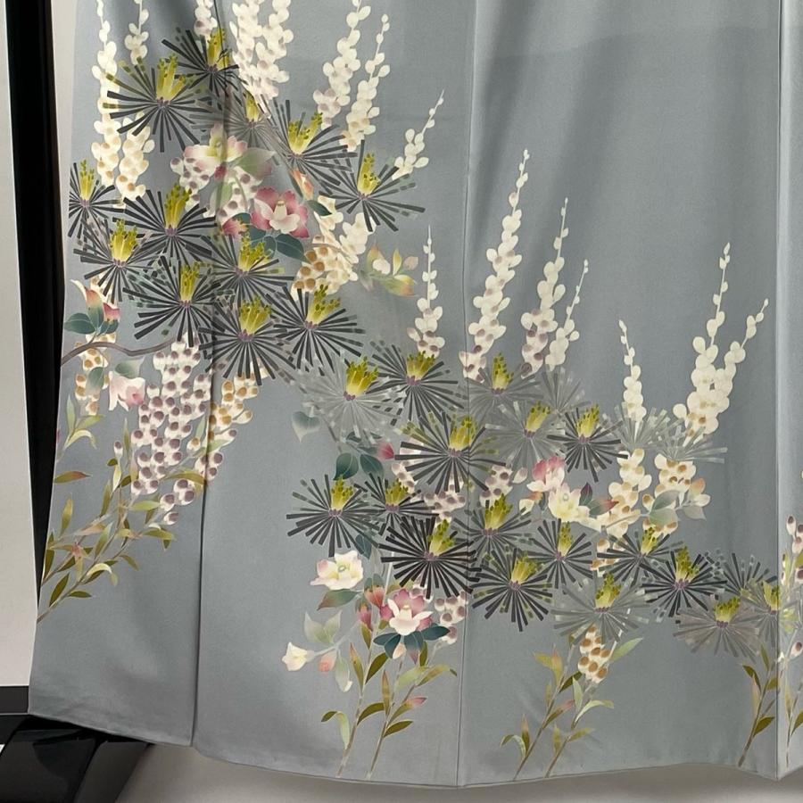 未使用品 訪問着 百貫石峰 加賀友禅 薄緑 枝花 身丈164cm 裄丈 未使用品 訪問着 百貫石峰 加賀友禅 薄緑 枝花 身丈164cm 裄丈