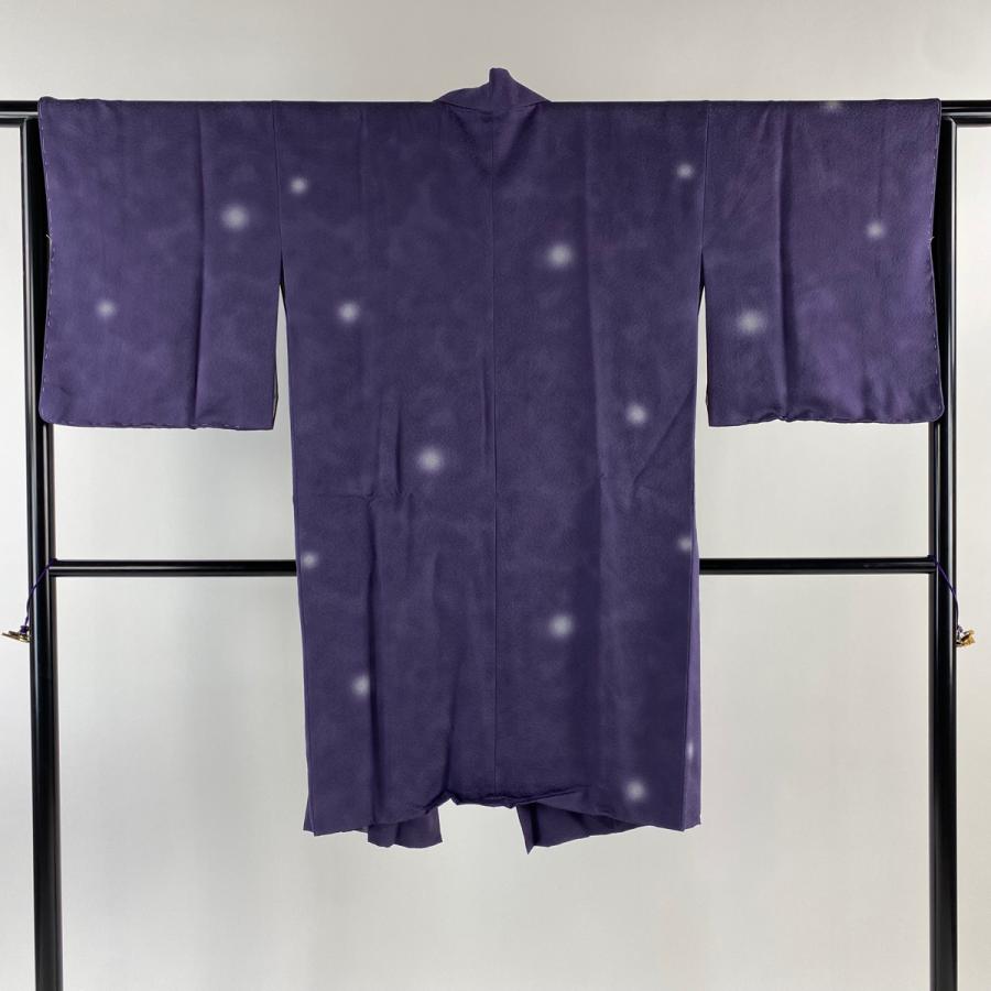 道中着 身丈104.5cm 裄丈64.5cm M 和装コート 着物衿 蛍ぼかし 紫 正絹  
