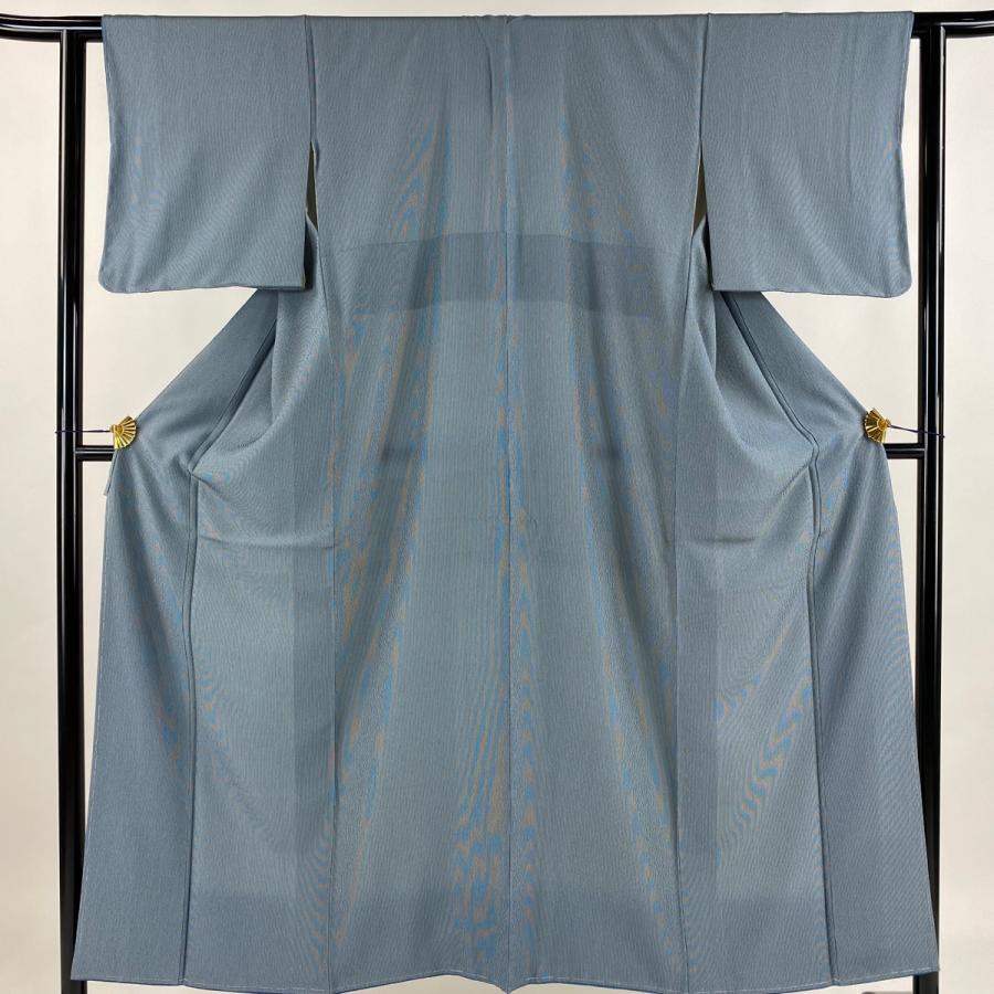 江戸小紋 身丈152cm 裄丈61cm S 袷 万筋 青灰色 正絹 美品 名品 中古  