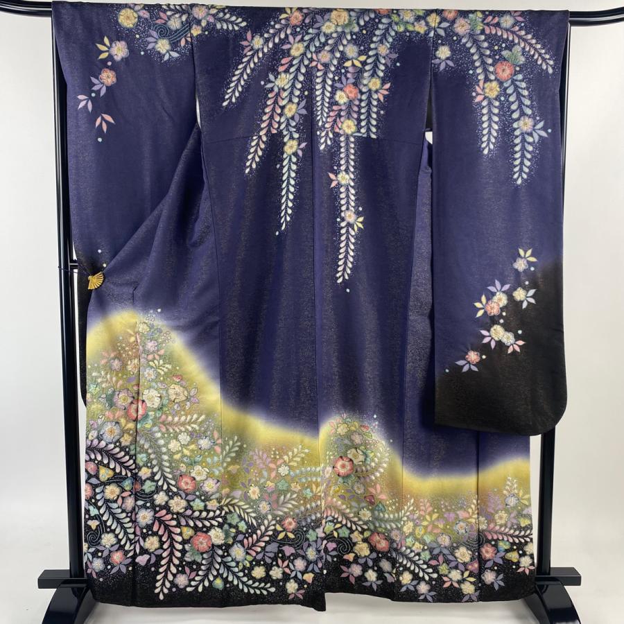 振袖 身丈163.5cm 裄丈65cm M 袷 翠山工房 落款あり 辻が花 金通し  