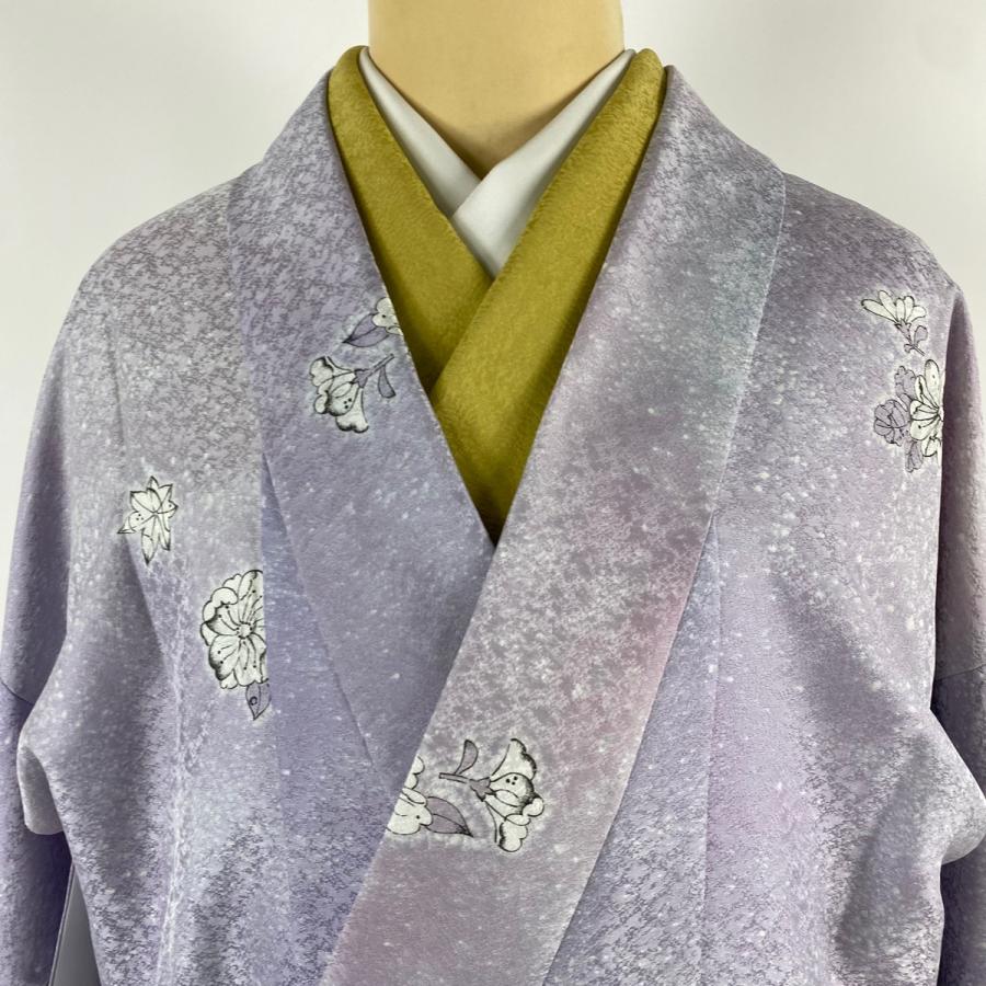 道中着 身丈105.5cm 裄丈65cm M 吉乃一廉 和装コート着物衿 落款あり