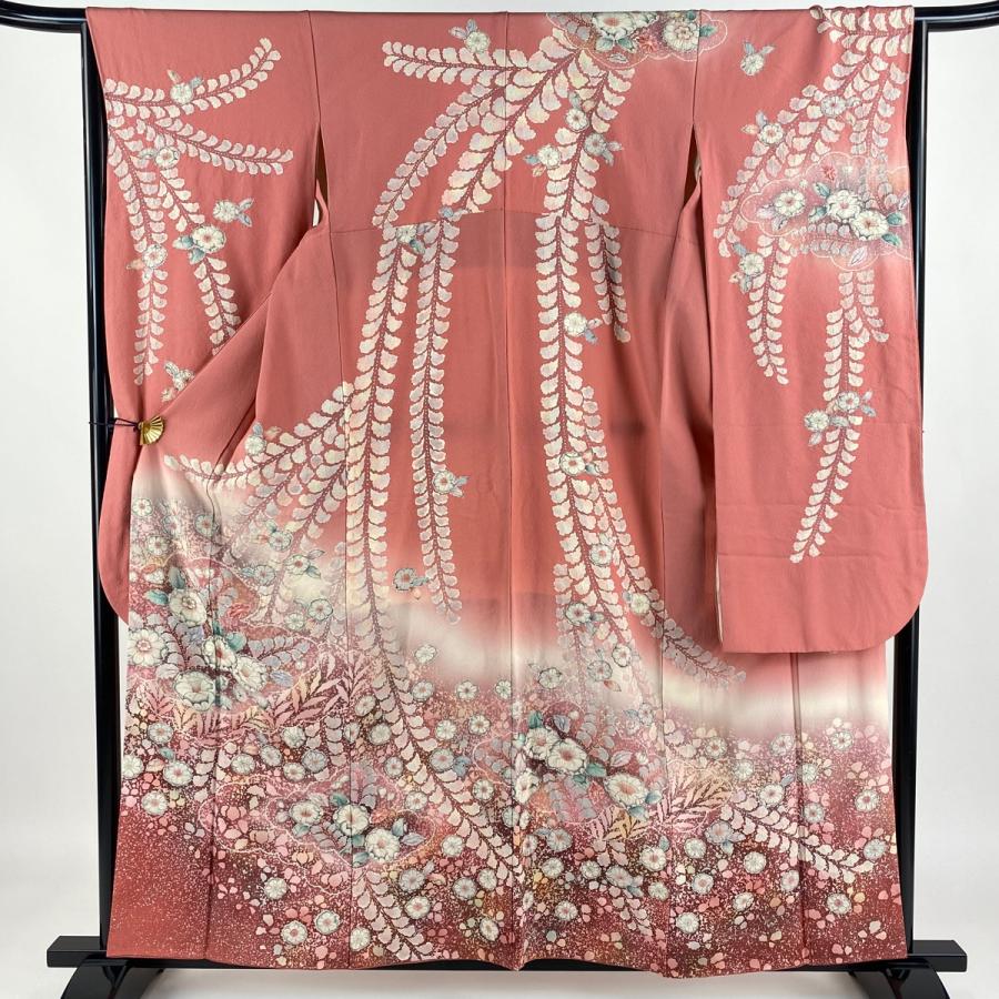 振袖 身丈156cm 裄丈66cm M 袷 翠山工房 落款あり 辻が花 雲文 ぼかし