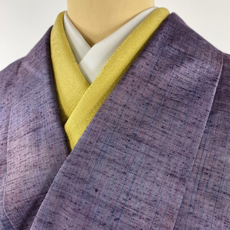 道中着 身丈136cm 裄丈69cm L 和装コート 紬地 ぼかし柄 紫 正絹 美品