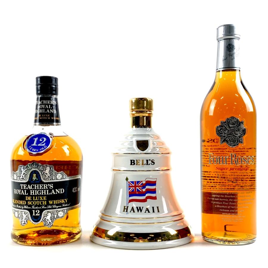3本 ティーチャーズ ベル フォアローゼズ スコッチ アメリカン 750ml  