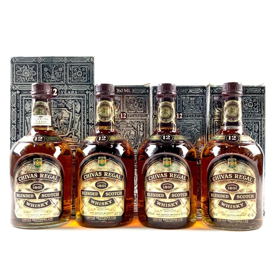 シーバスリーガル12年4本セット 4本 シーバスリーガル CHIVAS REGAL 12年 旧ボトル スコッチ 750ml