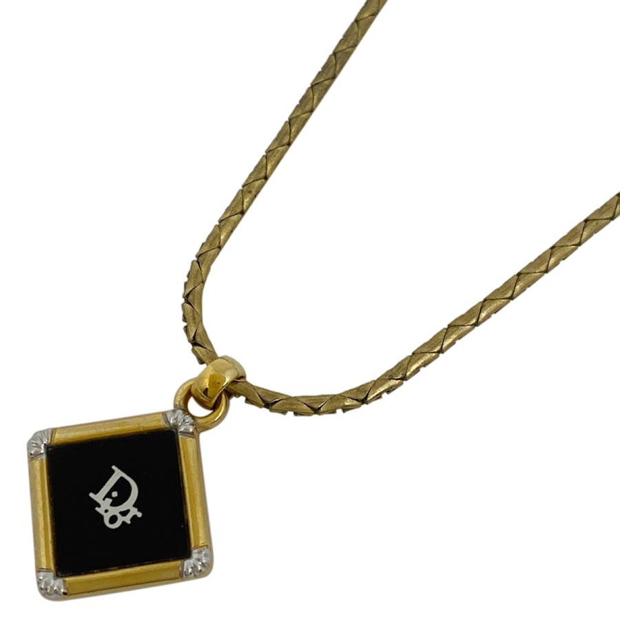 Christian Dior クリスチャンディオール ロゴ ネックレス スクエア GP  