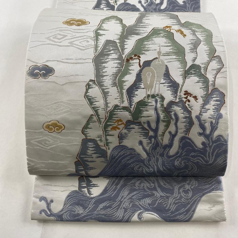 開き名古屋帯 美品 逸品 正絹 【中古】（開き名古屋帯 美品 逸品 落款  