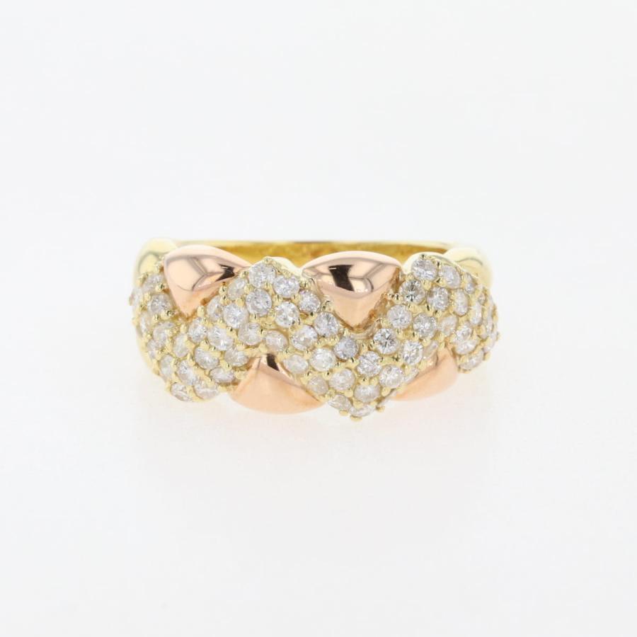 メレダイヤ デザインリング YG イエローゴールド 指輪 リング 11.5号  