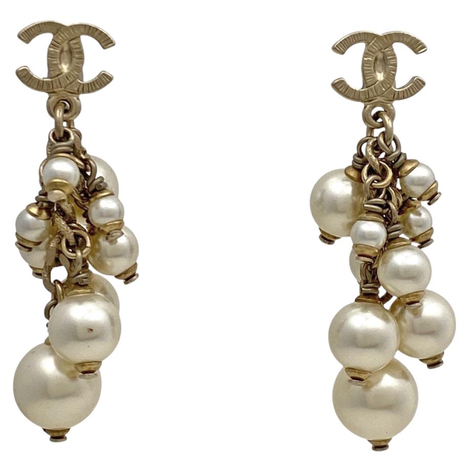 CHANEL シャネル ココマーク フェイクパール ピアス スイング GP  