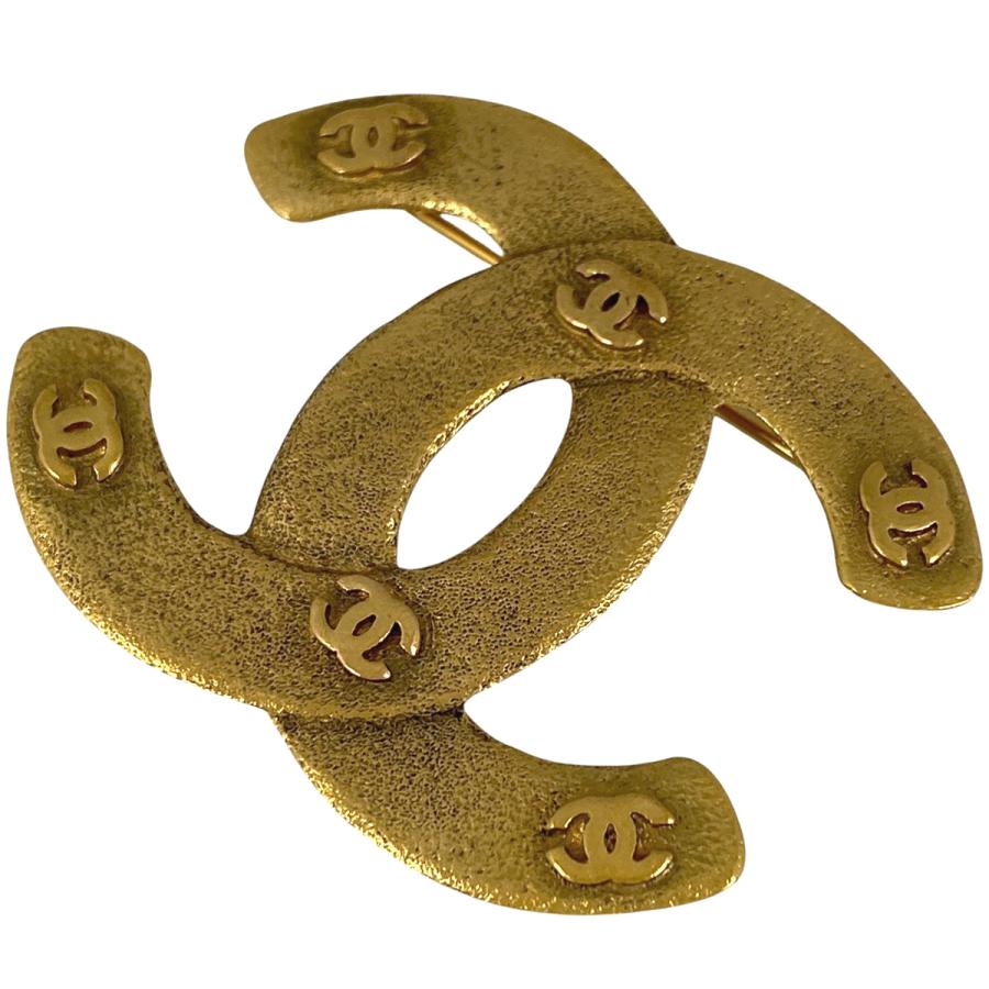 CHANEL シャネル ココマーク ブローチ GP ゴールド レディース 中古  