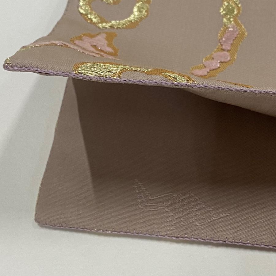 袋帯 美品 逸品 葡萄唐草 唐織 金銀糸 ピンクベージュ 六通 正絹 袋帯 美品 逸品 葡萄唐草 唐織 金銀糸 ピンクベージュ 六通 正絹