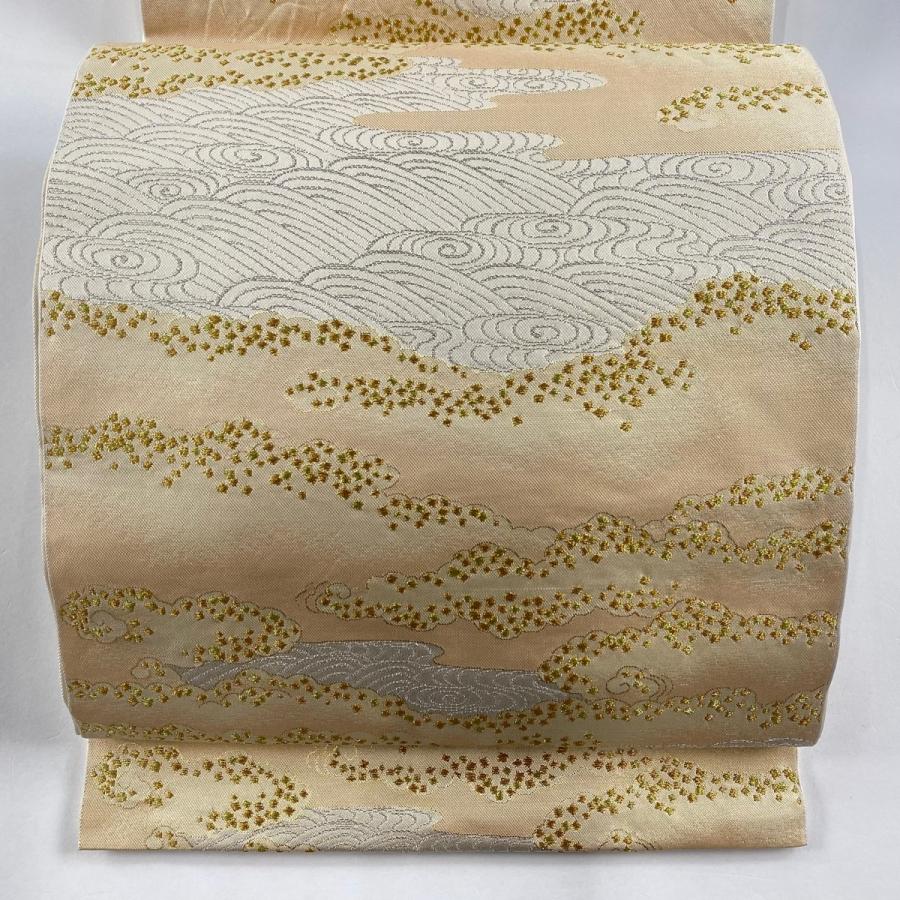 袋帯 美品 秀品 川島織物 落款あり 箔散らし 波 金銀糸 箔 薄 袋帯 美品 秀品 川島織物 落款あり 箔散らし 波 金銀糸 箔 薄