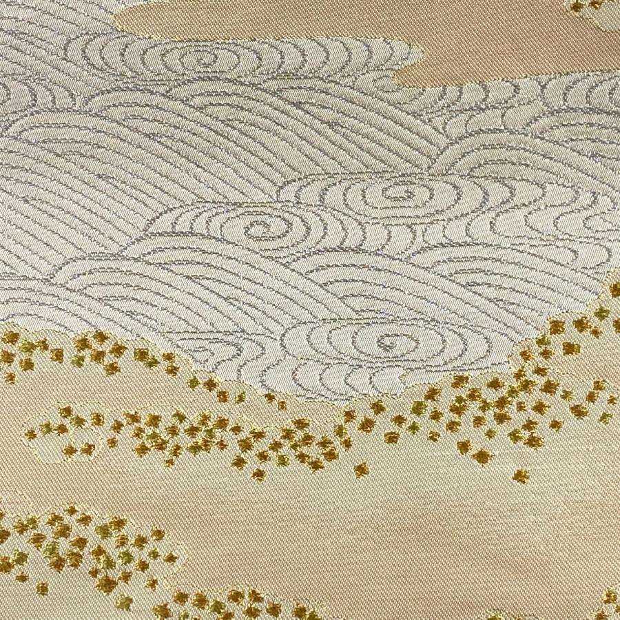 袋帯 美品 秀品 川島織物 落款あり 箔散らし 波 金銀糸 箔 薄 袋帯 美品 秀品 川島織物 落款あり 箔散らし 波 金銀糸 箔 薄