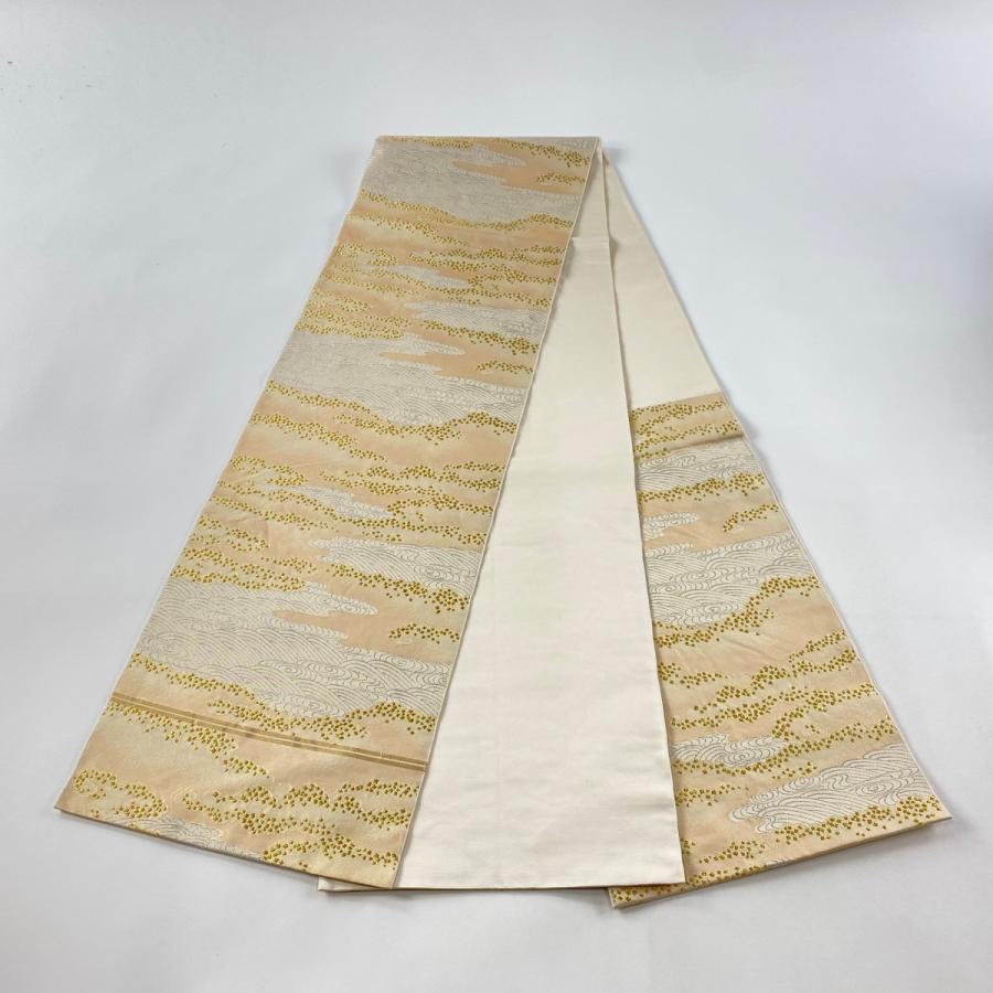 袋帯 美品 秀品 川島織物 落款あり 箔散らし 波 金銀糸 箔 薄 袋帯 美品 秀品 川島織物 落款あり 箔散らし 波 金銀糸 箔 薄
