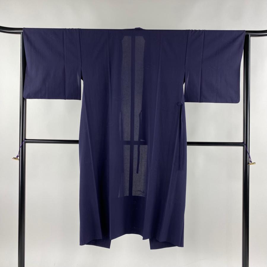 道中着 身丈120cm 裄丈65cm M 和装コート 着物衿 露芝 紫 正絹 美品  