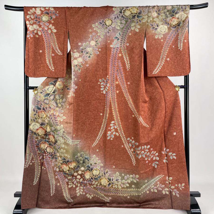 訪問着 身丈169.5cm 裄丈68.5cm L 袷 落款あり 辻が花 銀通し ぼかし  