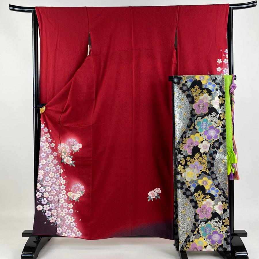 振袖 身丈160.5cm 裄丈65cm M 袷 袋帯フルセット 鈴乃屋 桜 桜の花びら  