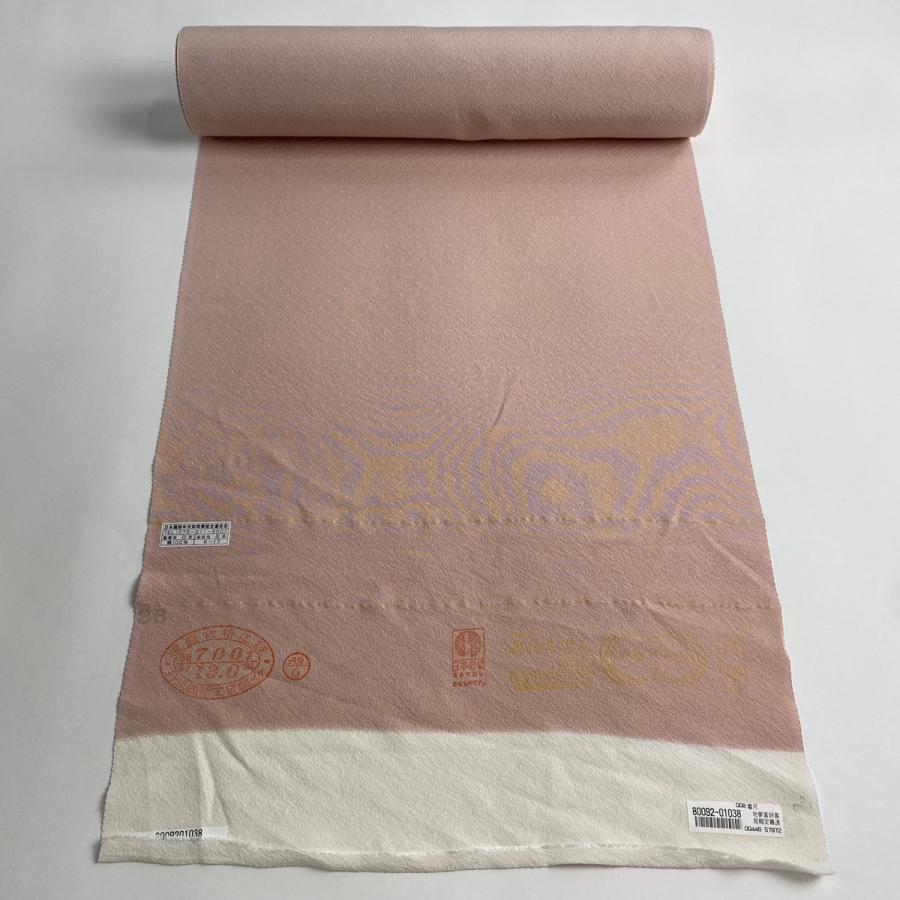 反物 名品 小紋 幾何学 薄ピンク 正絹 中古 : リユースセレクト  