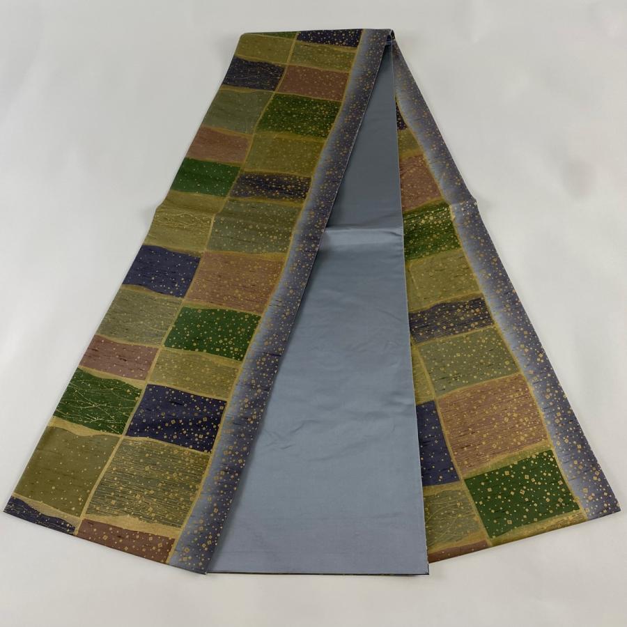 未使用 牛首紬 蟹 カニ 全通 袋帯 箔加工 未使用 牛首紬 蟹 カニ 全通 袋帯 箔加工 2025年最新】中古 牛首