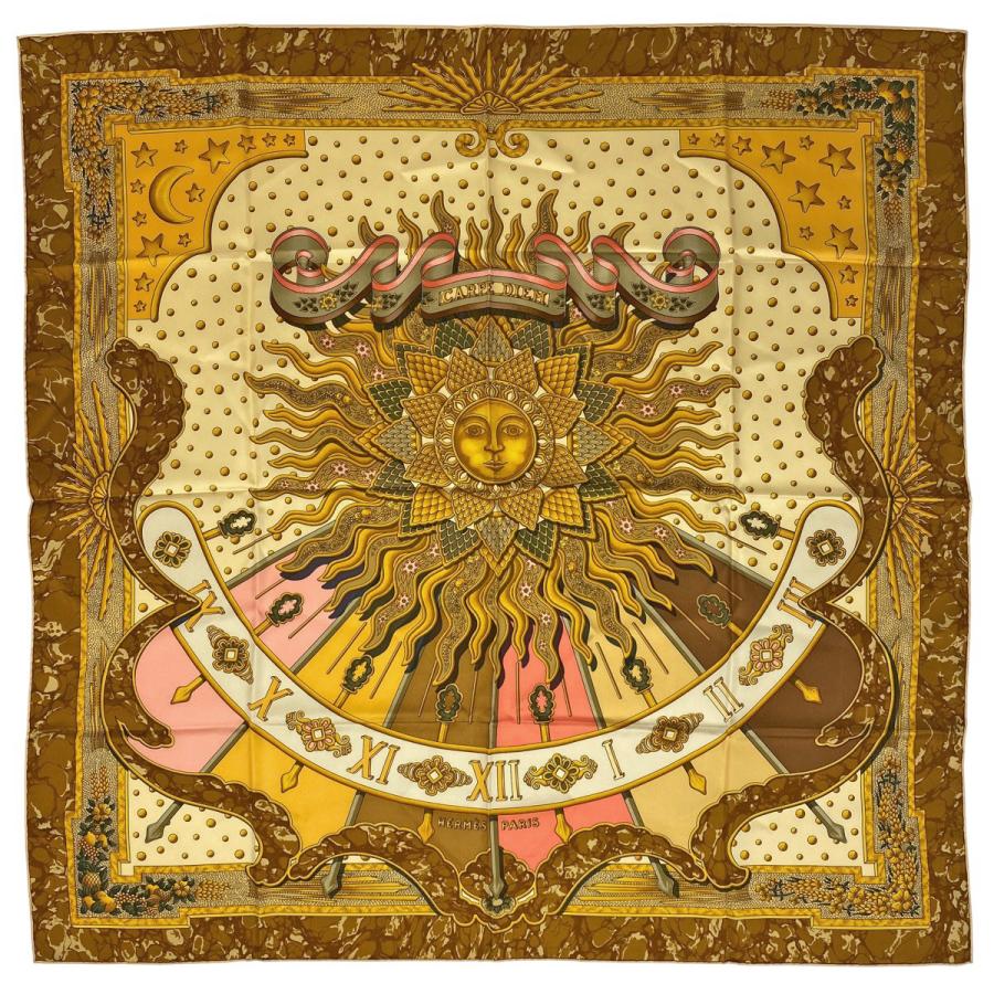 HERMES（エルメス） カレ 90 CARPE DIEM 今日一日を楽しむ 太陽 月 星