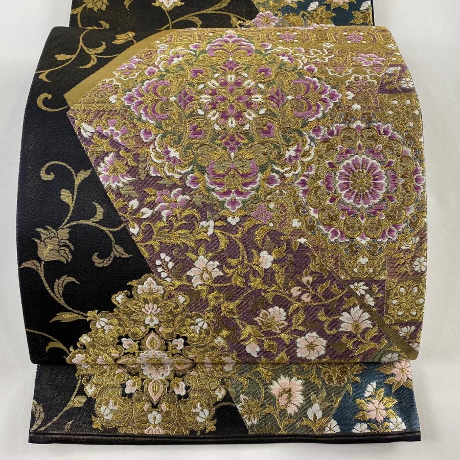 ブランド登録なし 袋帯 美品 逸品 じゅらく 落款あり 証紙あり 帝王紫 