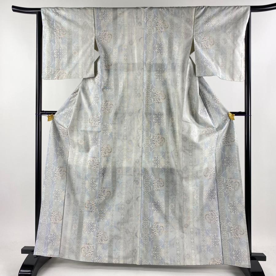 大島紬 身丈165cm 裄丈64.5cm M 袷 白寿泥 ますいわ屋 証紙あり 華文  