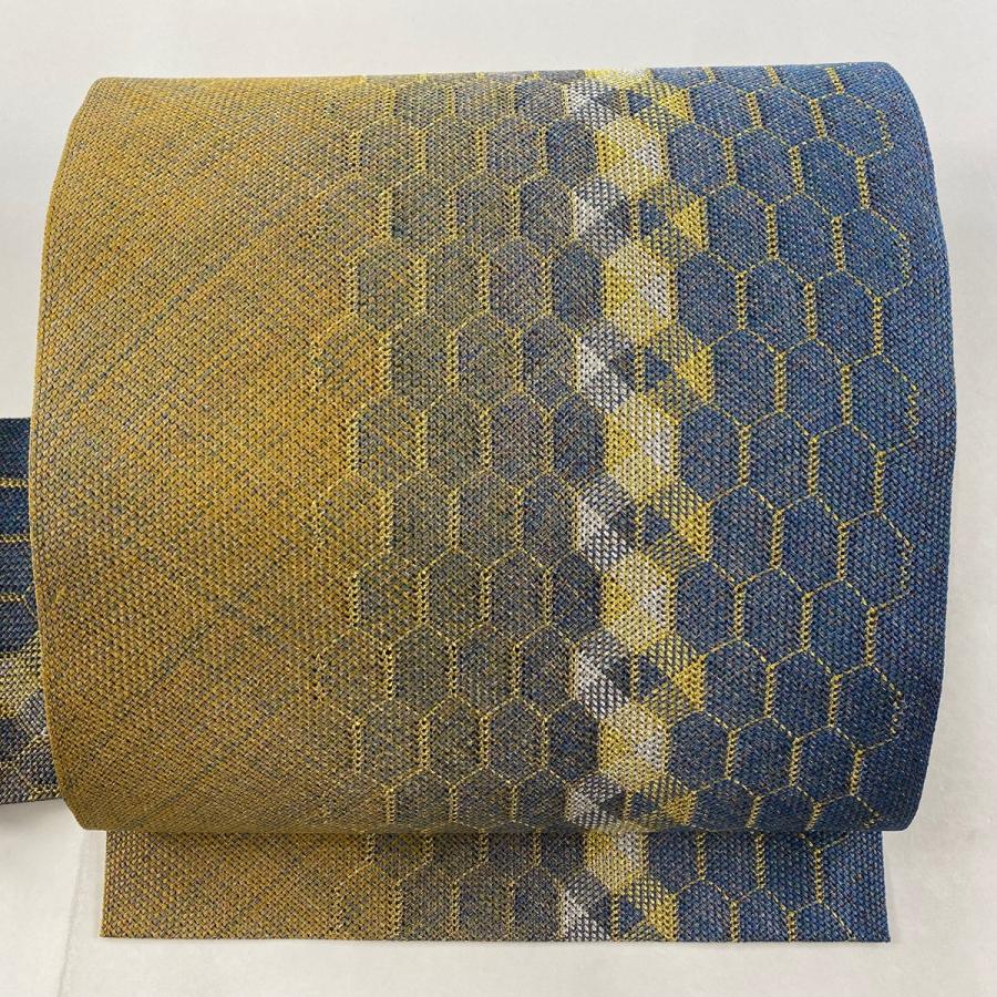 名古屋帯 美品 名品 亀甲 金銀糸 藍色 正絹 中古 : 1000082563690  