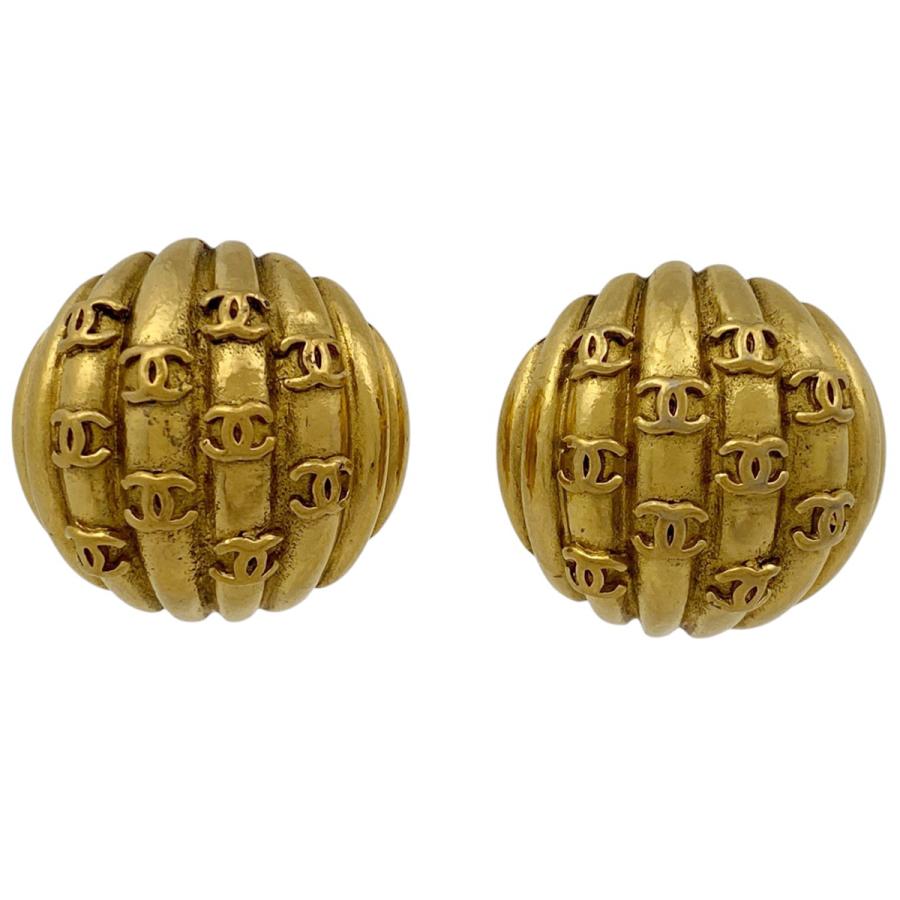 CHANEL シャネル ココマーク イヤリング ラウンド型 GP ゴールド  