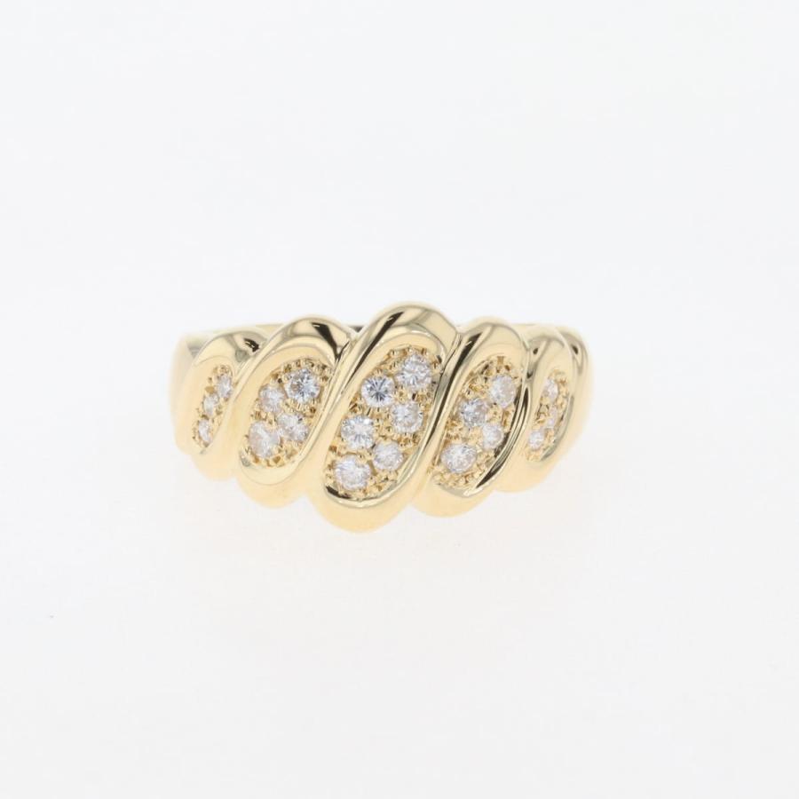 メレダイヤ デザインリング YG イエローゴールド 指輪 リング 12号 K18  